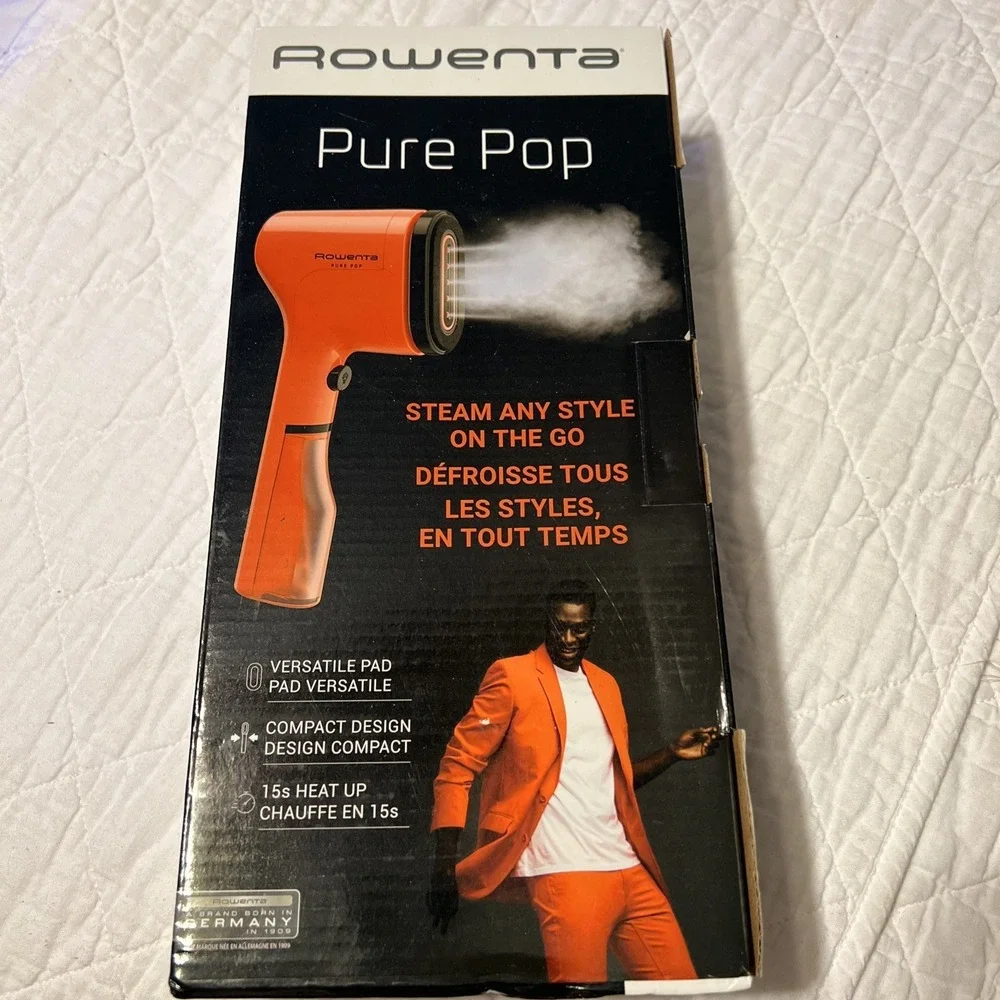Rowenta Pure Pop Handheld Garment Fabric Steamer Red Lint & Velvet Pad 1150W